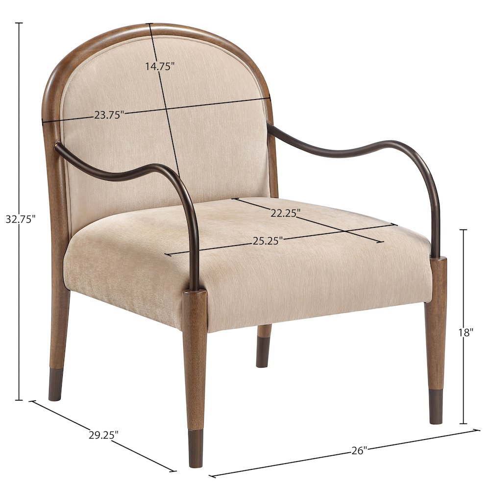 Cambria Beige Performance Fabric Upholstered Accent Chair