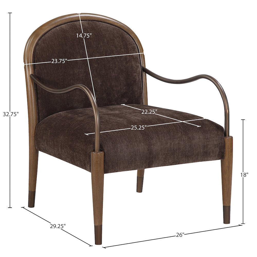 Cambria Brown Performance Fabric Upholstered Accent Chair