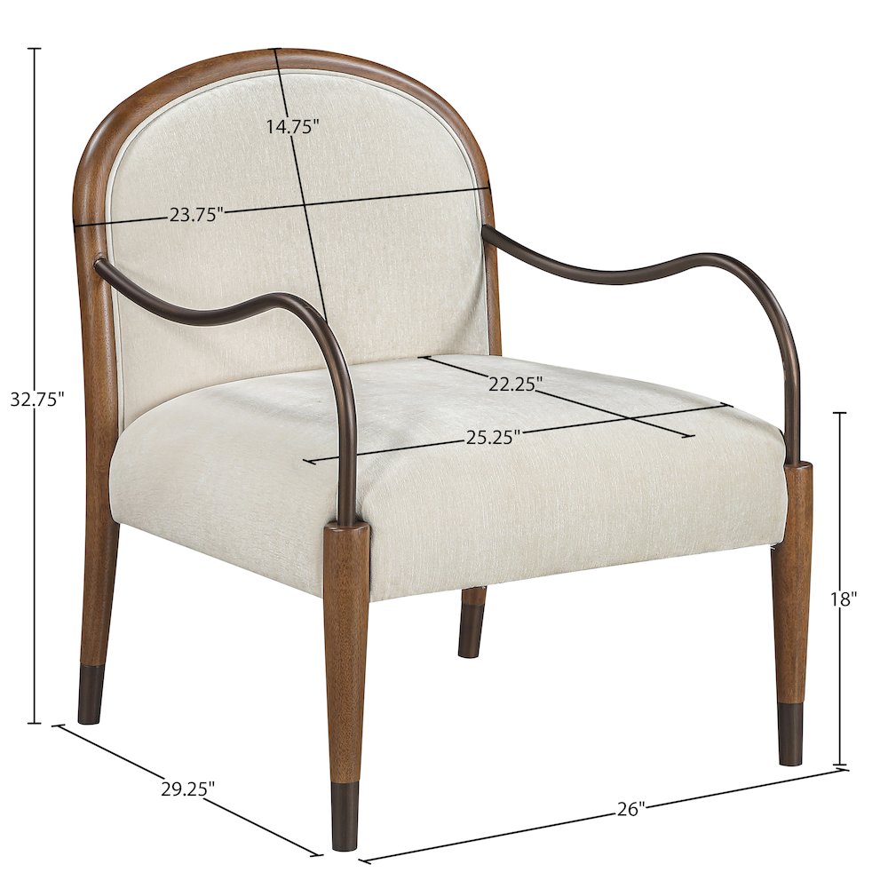 Cambria Cream Performance Fabric Upholstered Accent Chair