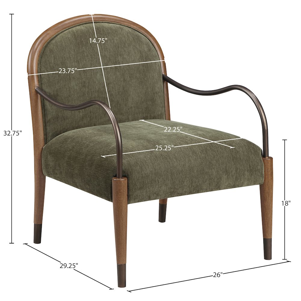 Cambria Green Performance Fabric Upholstered Accent Chair