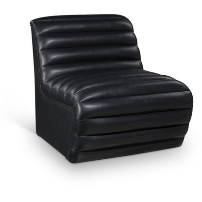 Vega Black Vegan Leather Accent Chair