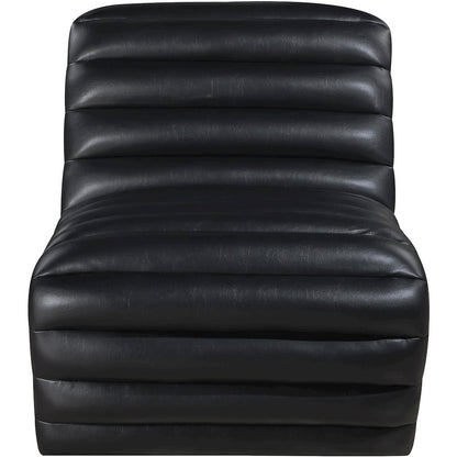 Vega Black Vegan Leather Accent Chair