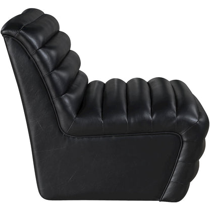 Vega Black Vegan Leather Accent Chair