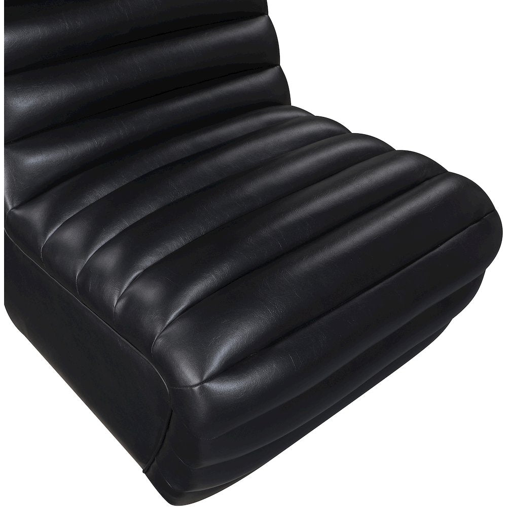 Vega Black Vegan Leather Accent Chair