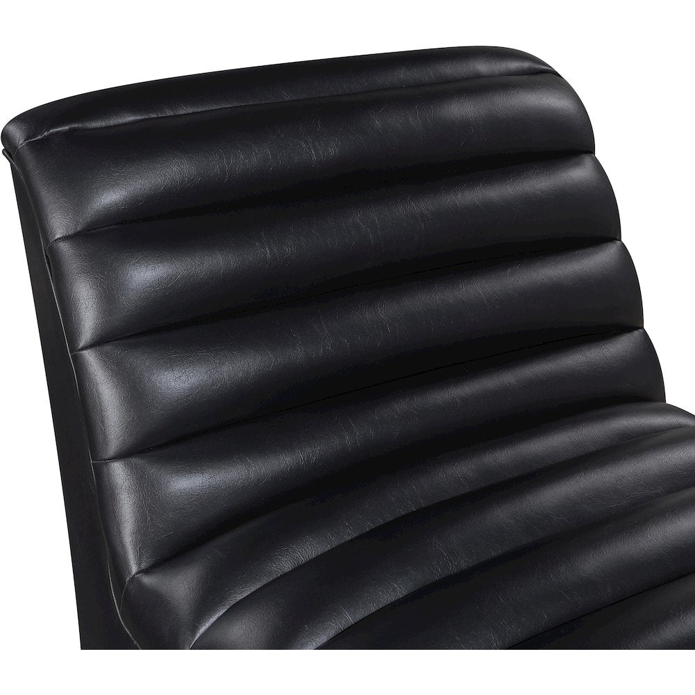Vega Black Vegan Leather Accent Chair