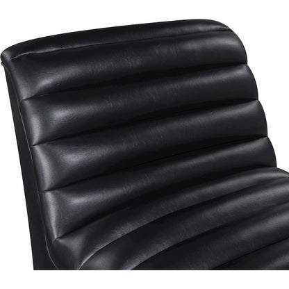 Vega Black Vegan Leather Accent Chair