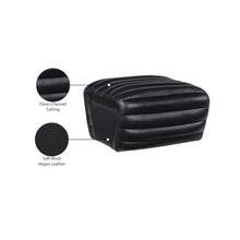 Vega Black Vegan Leather Ottoman