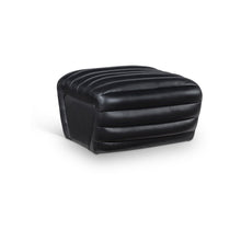 Vega Black Vegan Leather Ottoman
