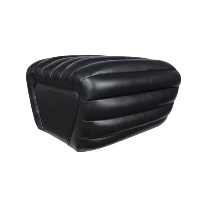 Vega Black Vegan Leather Ottoman
