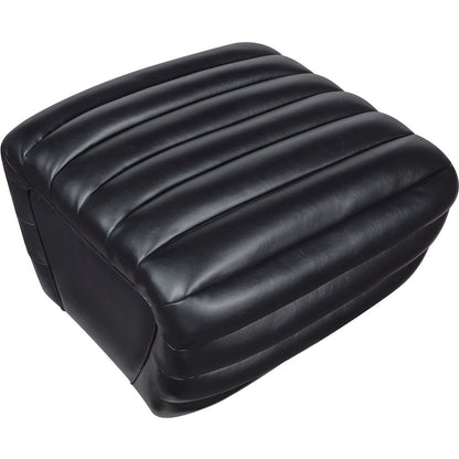 Vega Black Vegan Leather Ottoman