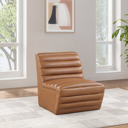 Vega Cognac Vegan Leather Accent Chair