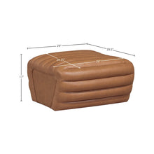 Vega Cognac Vegan Leather Ottoman