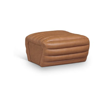 Vega Cognac Vegan Leather Ottoman