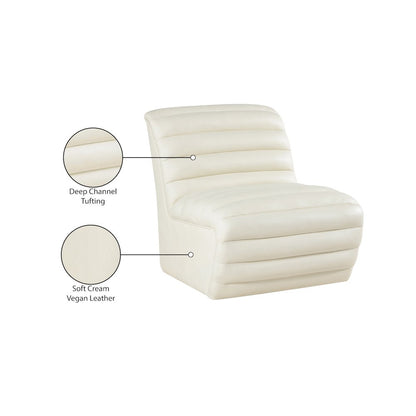 Vega Cream Vegan Leather Accent Chair