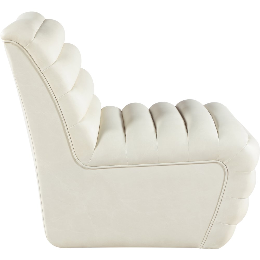 Vega Cream Vegan Leather Accent Chair