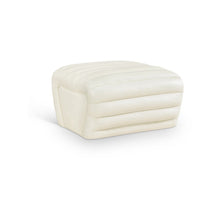 Vega Cream Vegan Leather Ottoman