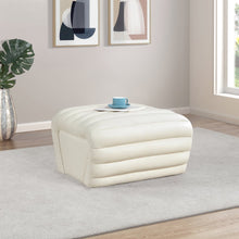Vega Cream Vegan Leather Ottoman