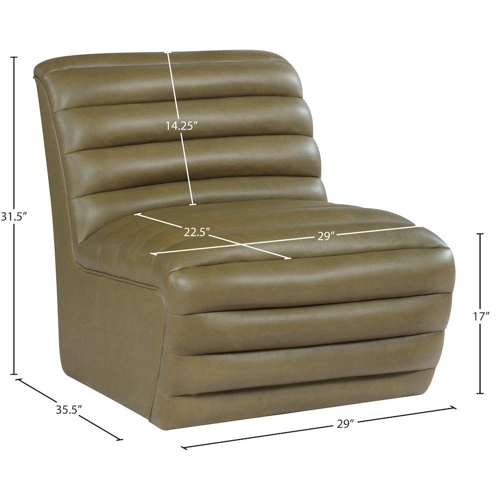 Vega Olive Vegan Leather Accent Chair