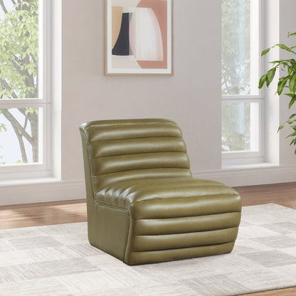 Vega Olive Vegan Leather Accent Chair
