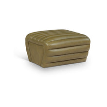 Vega Olive Vegan Leather Ottoman