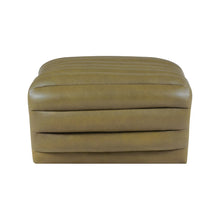Vega Olive Vegan Leather Ottoman