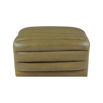 Vega Olive Vegan Leather Ottoman
