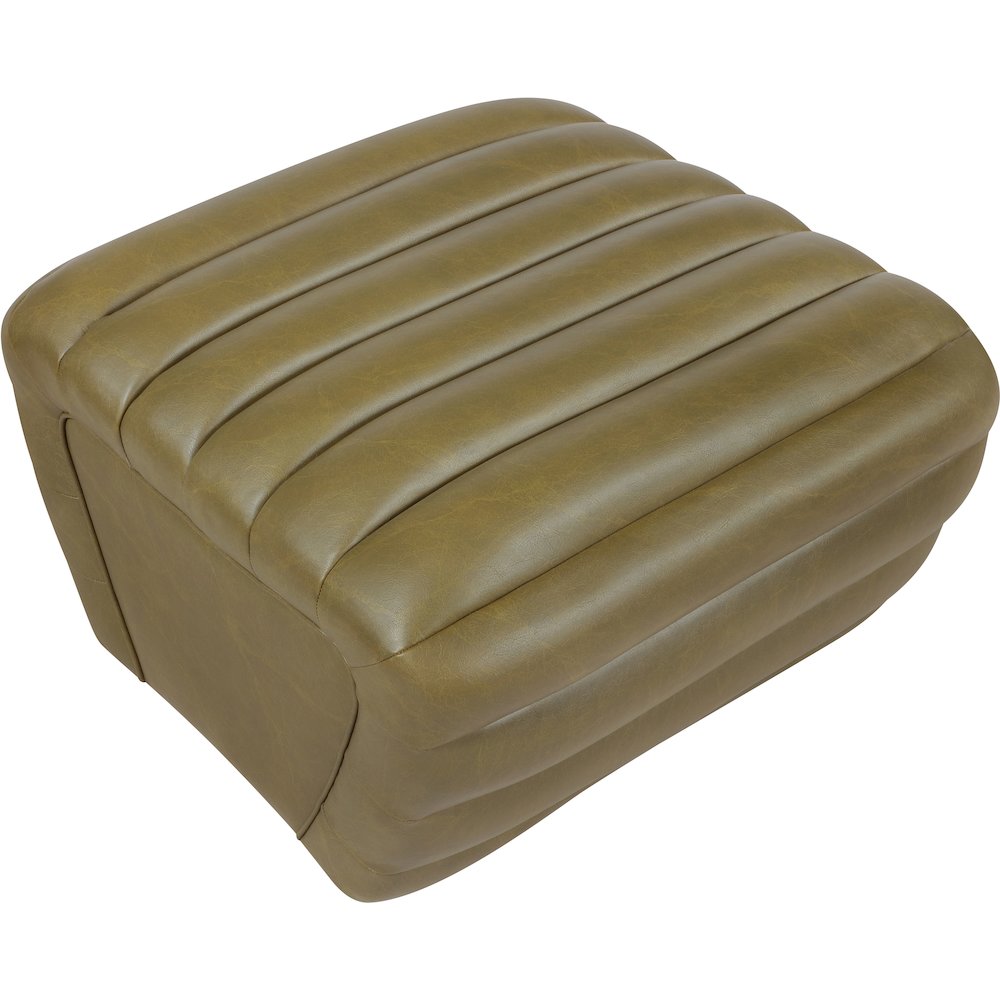 Vega Olive Vegan Leather Ottoman