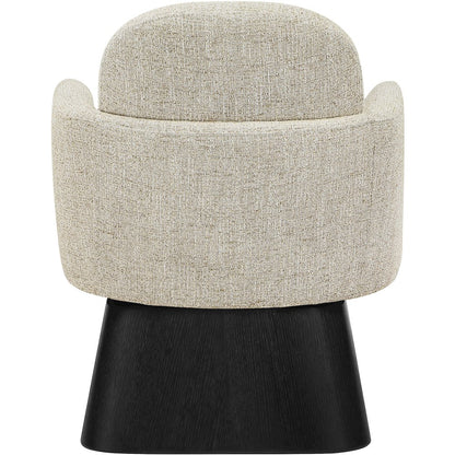 Marlowe Beige Linen Textured Fabric Upholstered Swivel Accent Chair