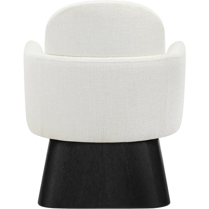 Marlowe Cream Linen Textured Fabric Upholstered Swivel Accent Chair