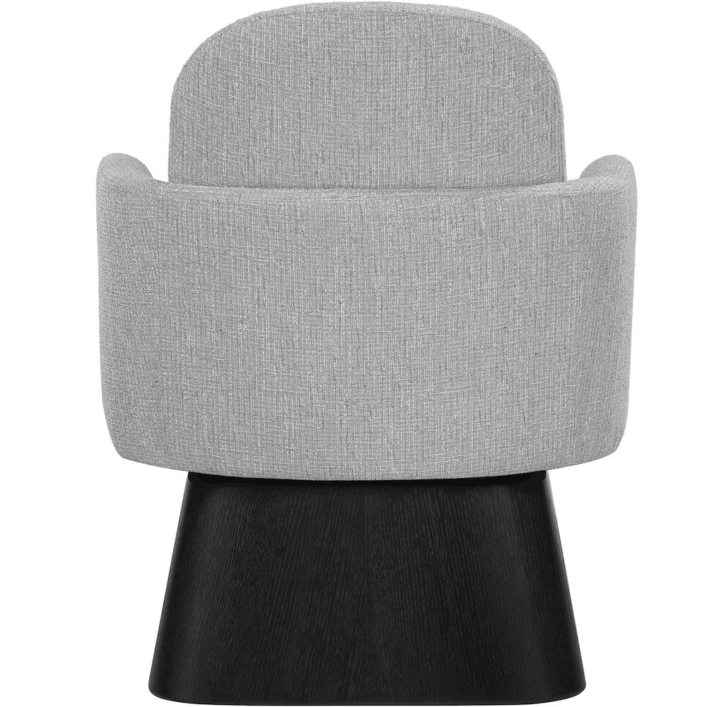 Marlowe Grey Linen Textured Fabric Upholstered Swivel Accent Chair