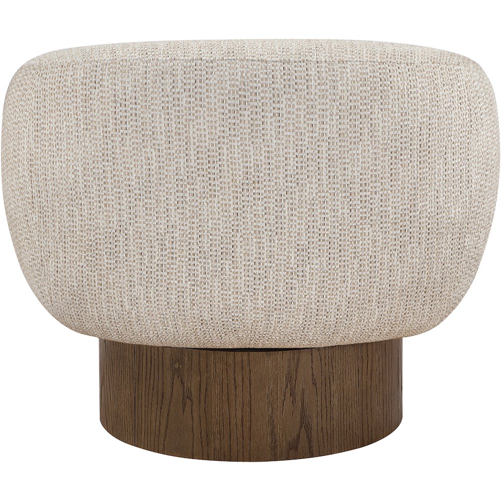 Avella Beige Interwoven Fabric Upholstered Swivel Accent Chair