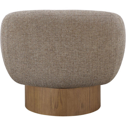 Avella Brown Interwoven Fabric Upholstered Swivel Accent Chair