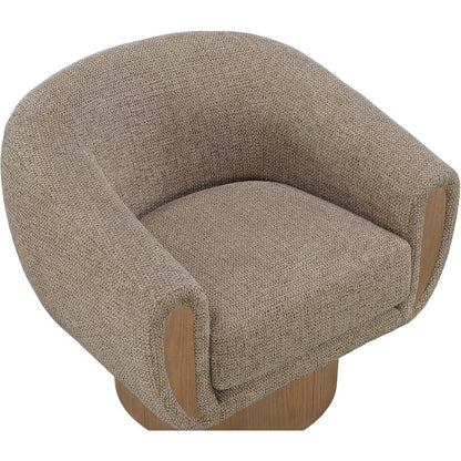 Avella Brown Interwoven Fabric Upholstered Swivel Accent Chair