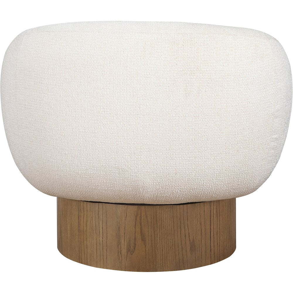 Avella Cream Interwoven Fabric Upholstered Swivel Accent Chair