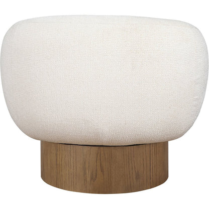 Avella Cream Interwoven Fabric Upholstered Swivel Accent Chair