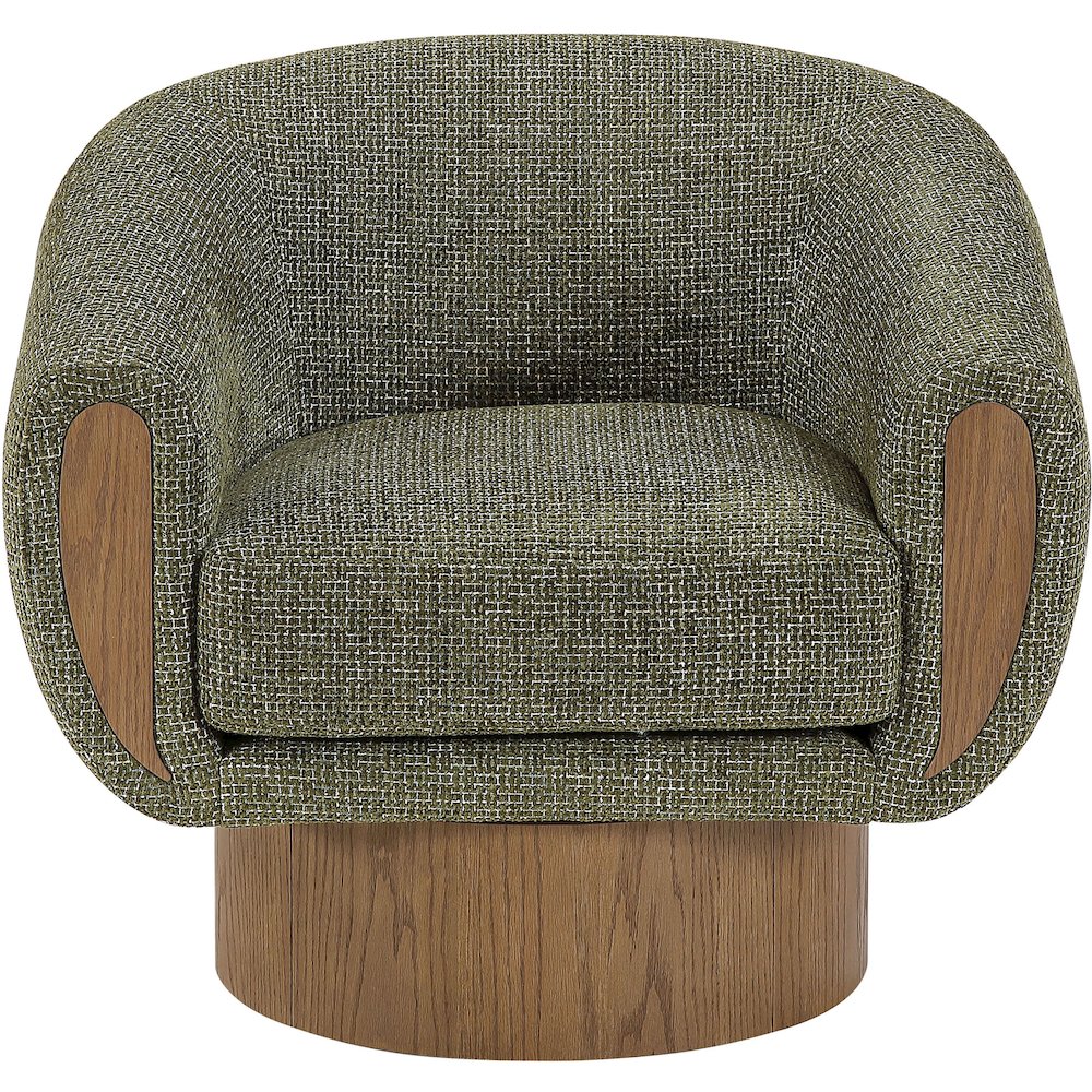 Avella Green Interwoven Fabric Upholstered Swivel Accent Chair