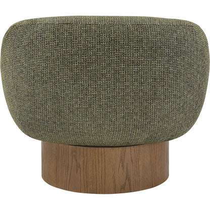 Avella Green Interwoven Fabric Upholstered Swivel Accent Chair