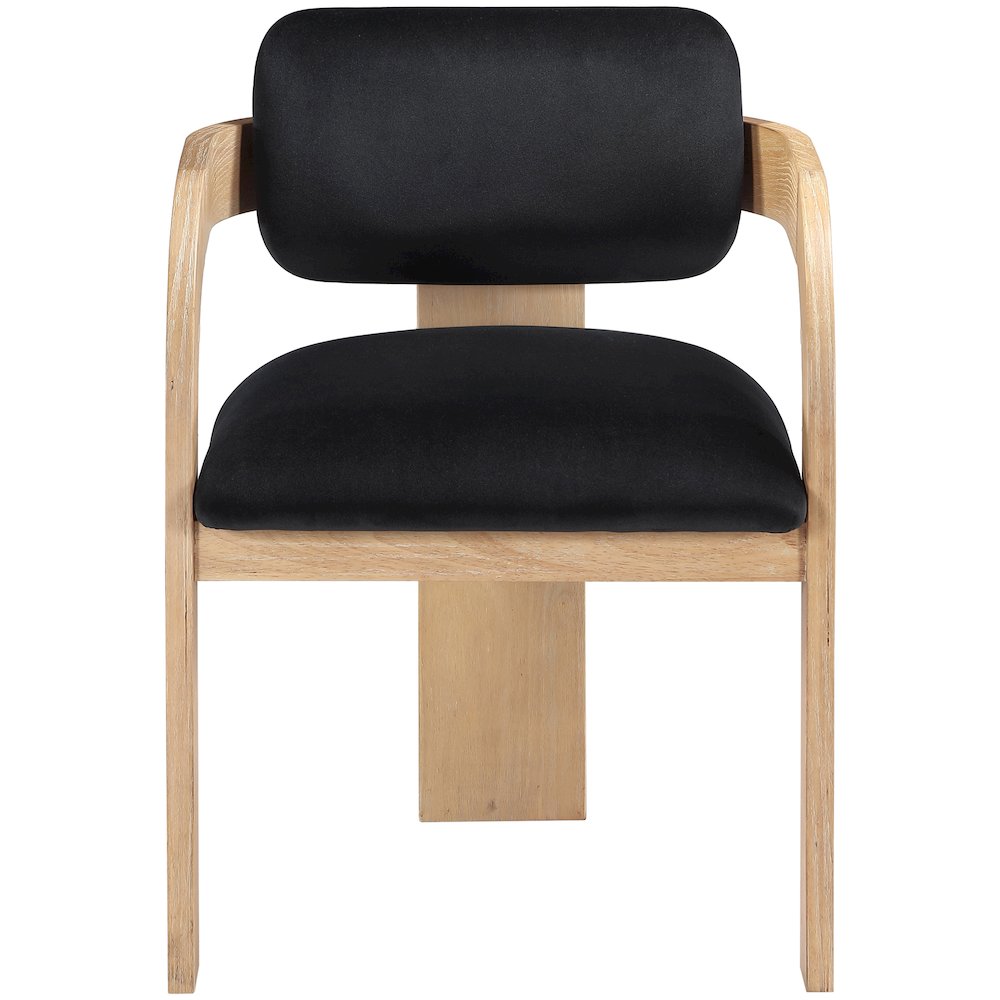 Cedra Black Velvet Performance Fabric Upholstered Dining Chair, Set of 2