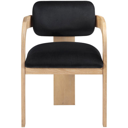 Cedra Black Velvet Performance Fabric Upholstered Dining Chair, Set of 2