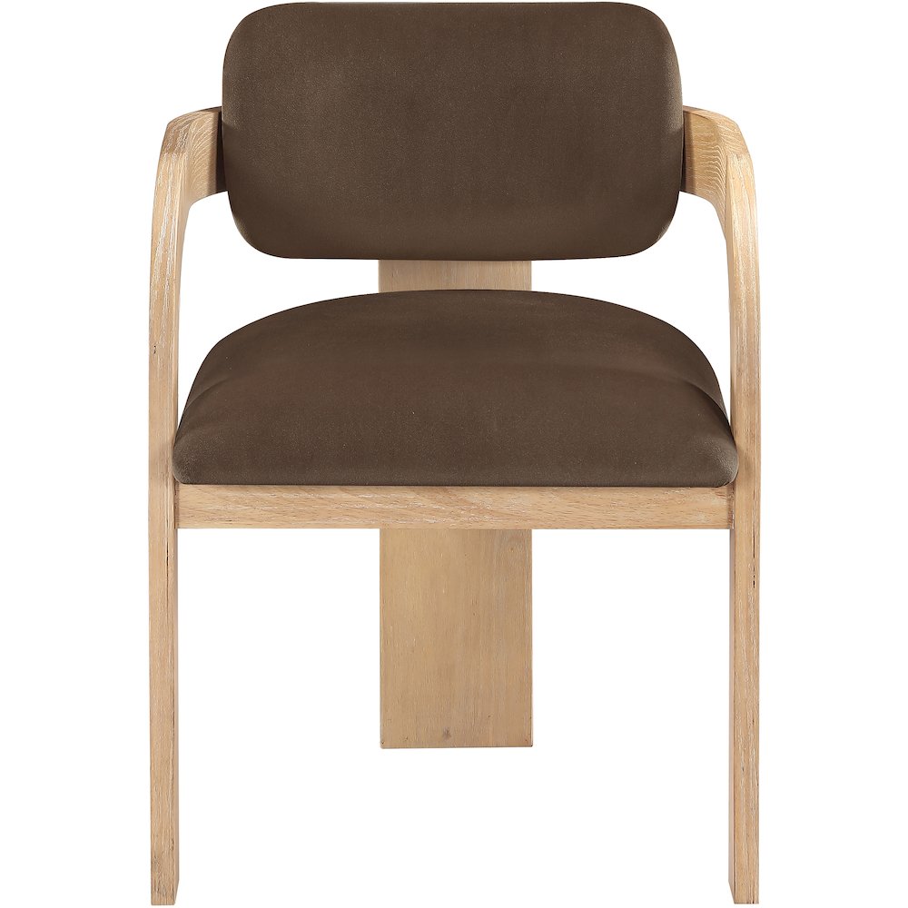 Cedra Brown Velvet Performance Fabric Upholstered Dining Chair, Set of 2
