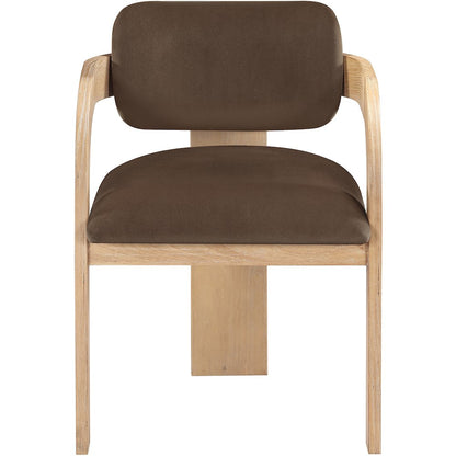 Cedra Brown Velvet Performance Fabric Upholstered Dining Chair, Set of 2