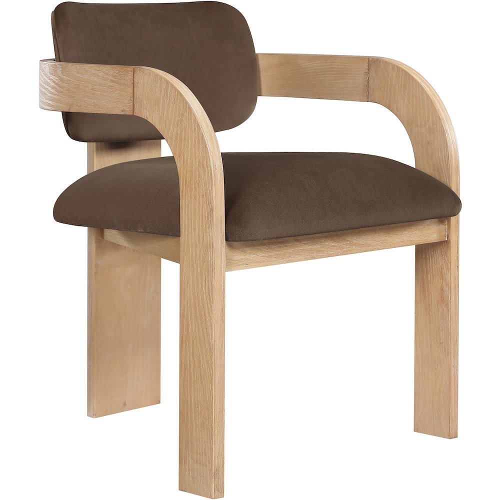 Cedra Brown Velvet Performance Fabric Upholstered Dining Chair, Set of 2