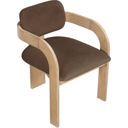 Cedra Brown Velvet Performance Fabric Upholstered Dining Chair, Set of 2
