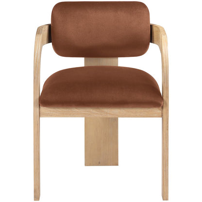 Cedra Cognac Velvet Performance Fabric Upholstered Dining Chair, Set of 2