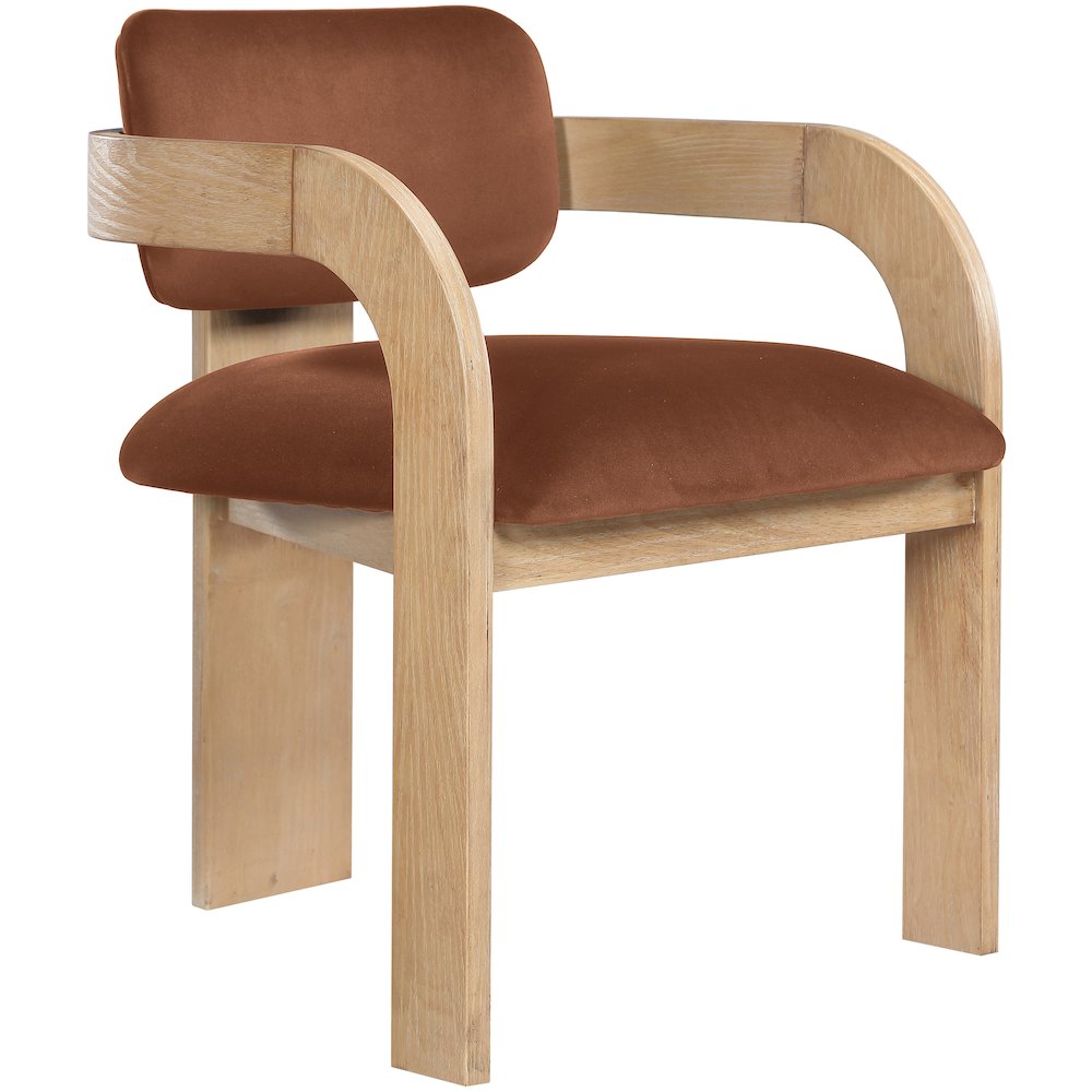 Cedra Cognac Velvet Performance Fabric Upholstered Dining Chair, Set of 2