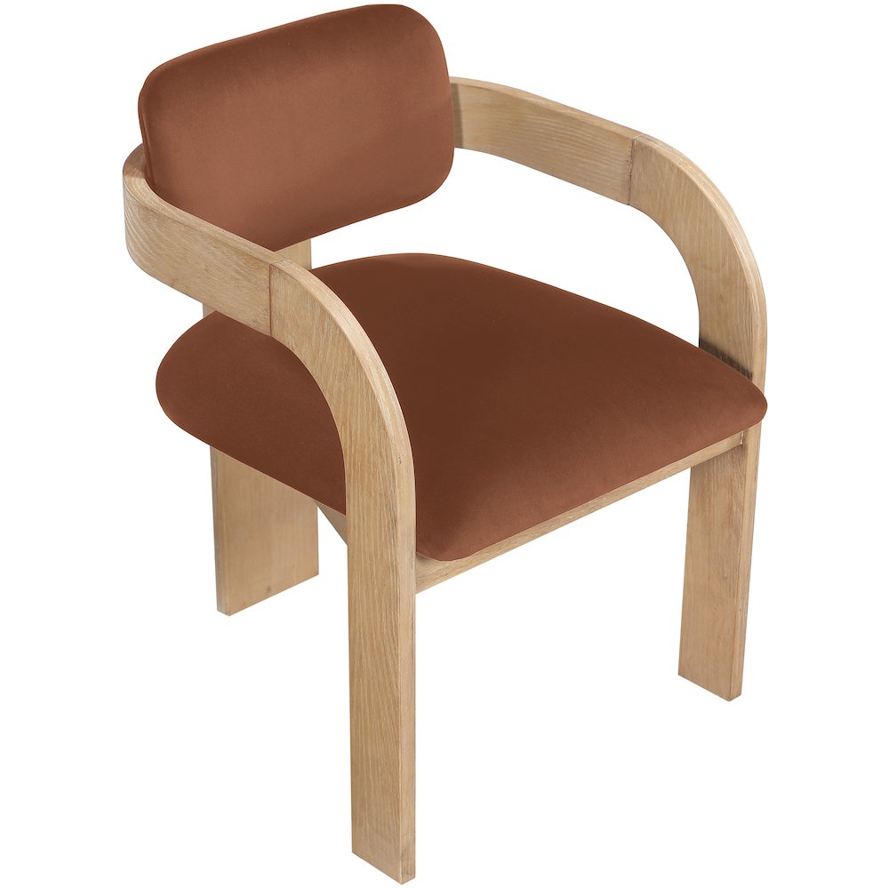 Cedra Cognac Velvet Performance Fabric Upholstered Dining Chair, Set of 2