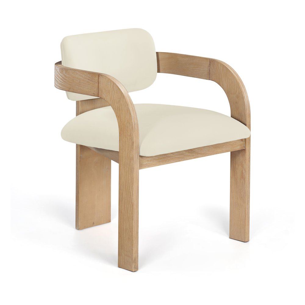 Cedra Cream Velvet Performance Fabric Upholstered Dining Chair, Set of 2