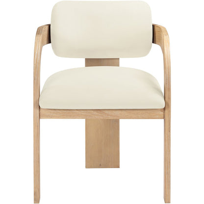 Cedra Cream Velvet Performance Fabric Upholstered Dining Chair, Set of 2