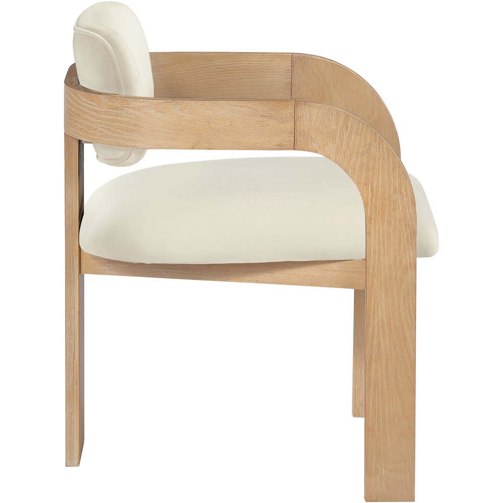 Cedra Cream Velvet Performance Fabric Upholstered Dining Chair, Set of 2