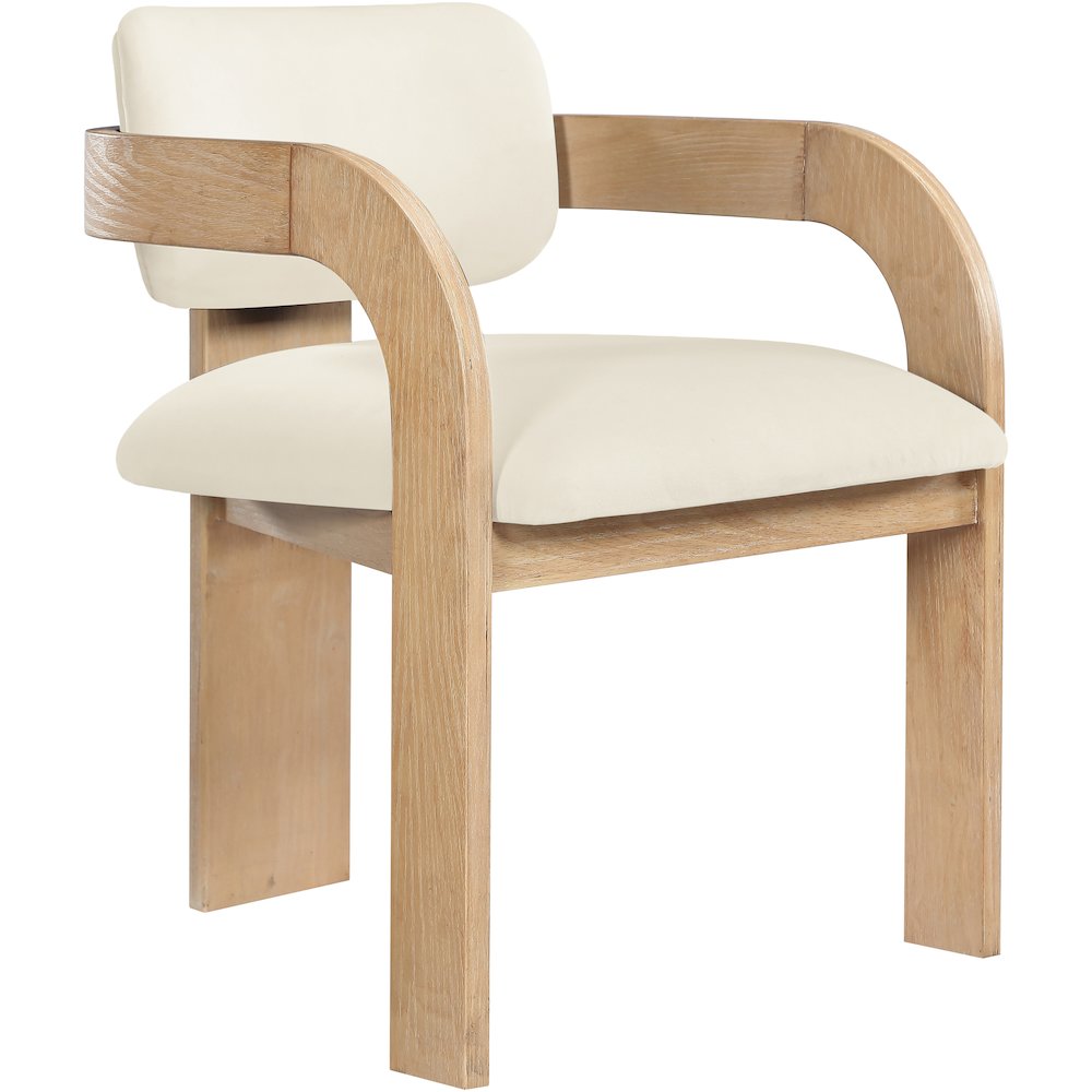 Cedra Cream Velvet Performance Fabric Upholstered Dining Chair, Set of 2